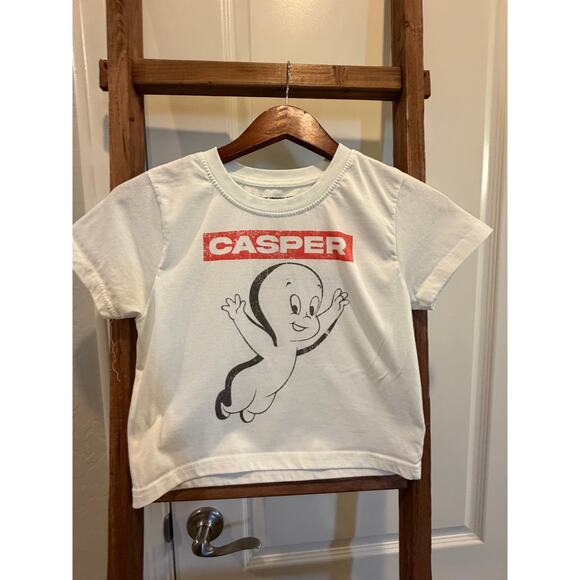 Casper Tops - Casper the friendly ghost Graphic T Shirt Cream Short Sleeve Size S